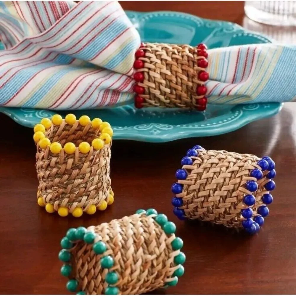 The Pioneer Woman Rattan Napkin Rings, Natural, 2